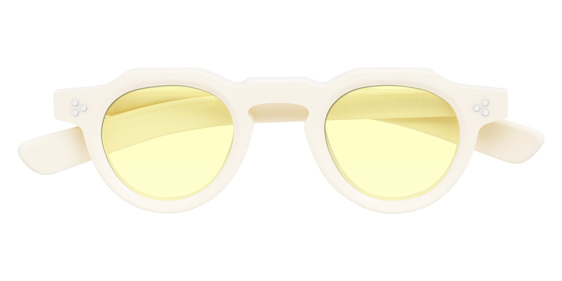 Folded Front of Awint in Ivory White with Light Yellow Tinted Lenses