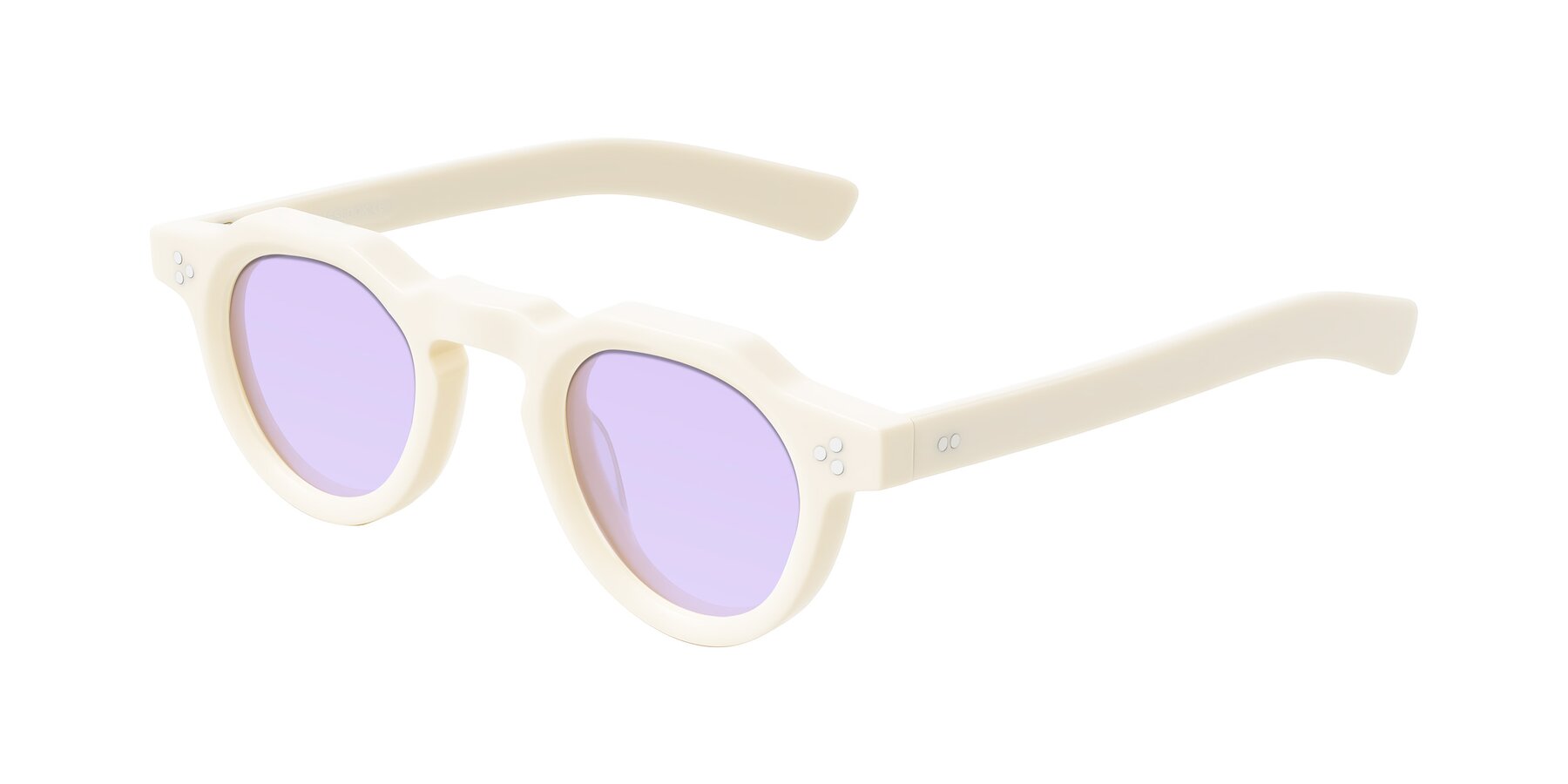 Angle of Awint in Ivory White with Light Purple Tinted Lenses