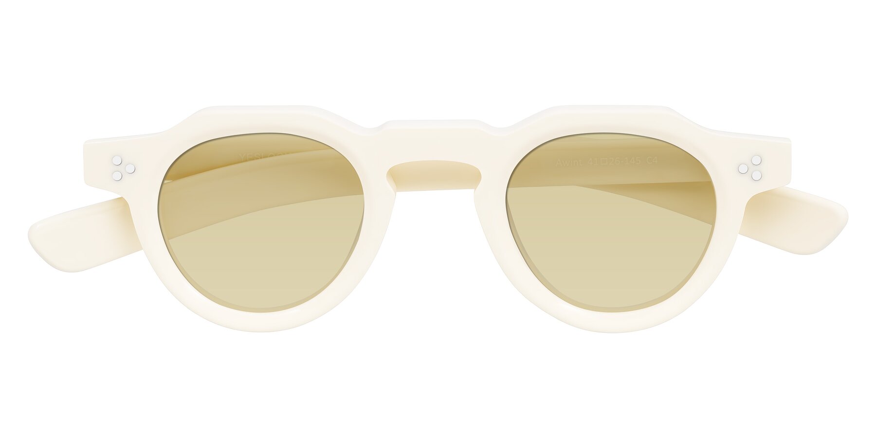 Folded Front of Awint in Ivory White with Light Champagne Tinted Lenses