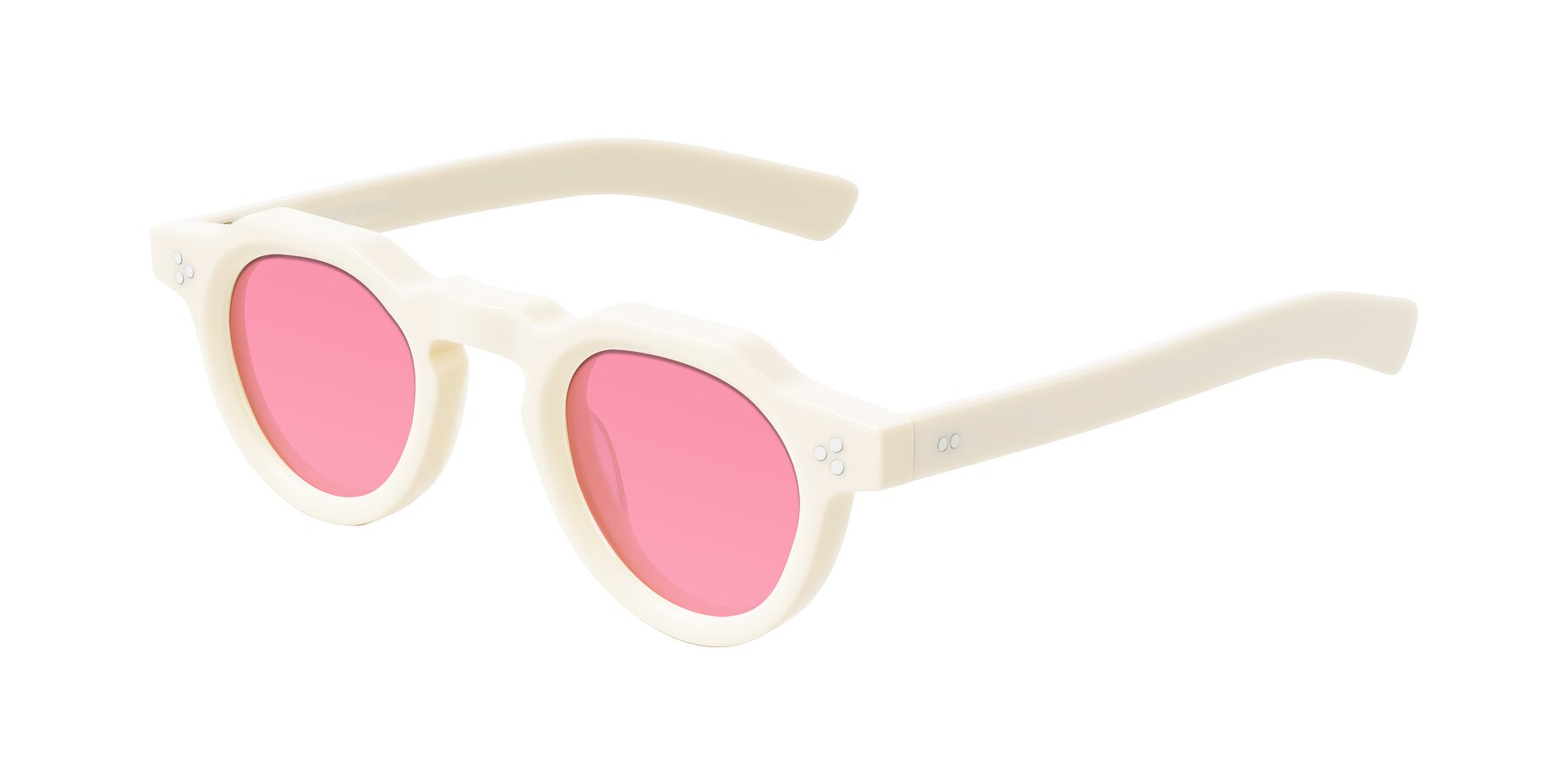 Angle of Awint in Ivory White with Pink Tinted Lenses