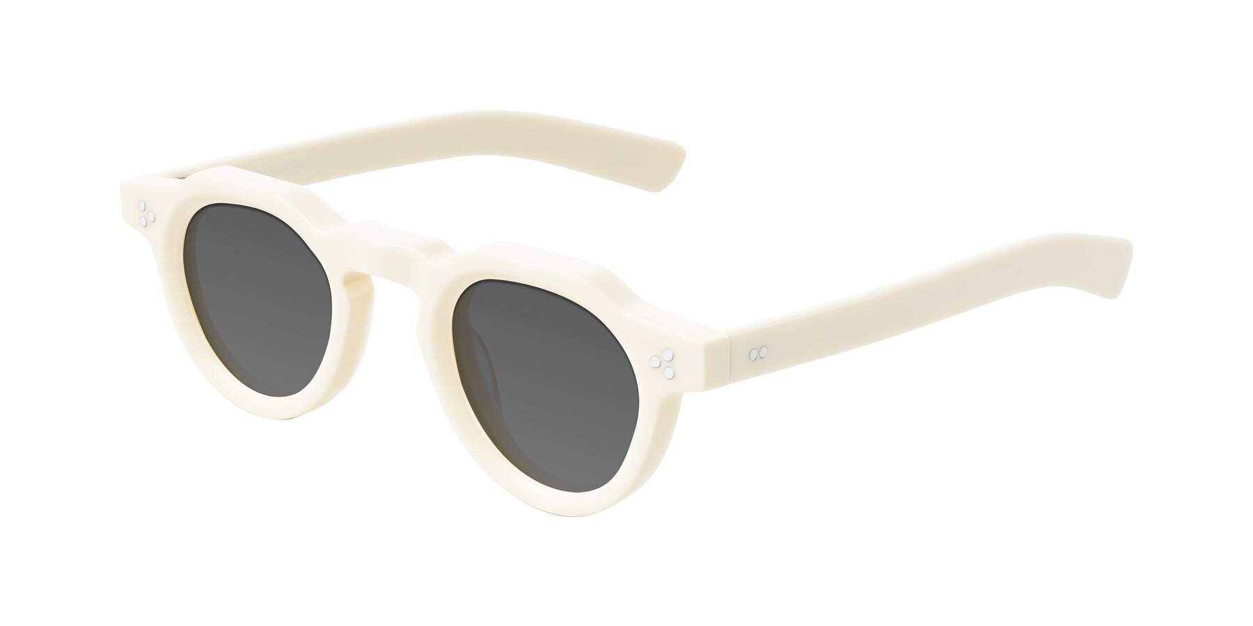 Angle of Awint in Ivory White with Medium Gray Tinted Lenses