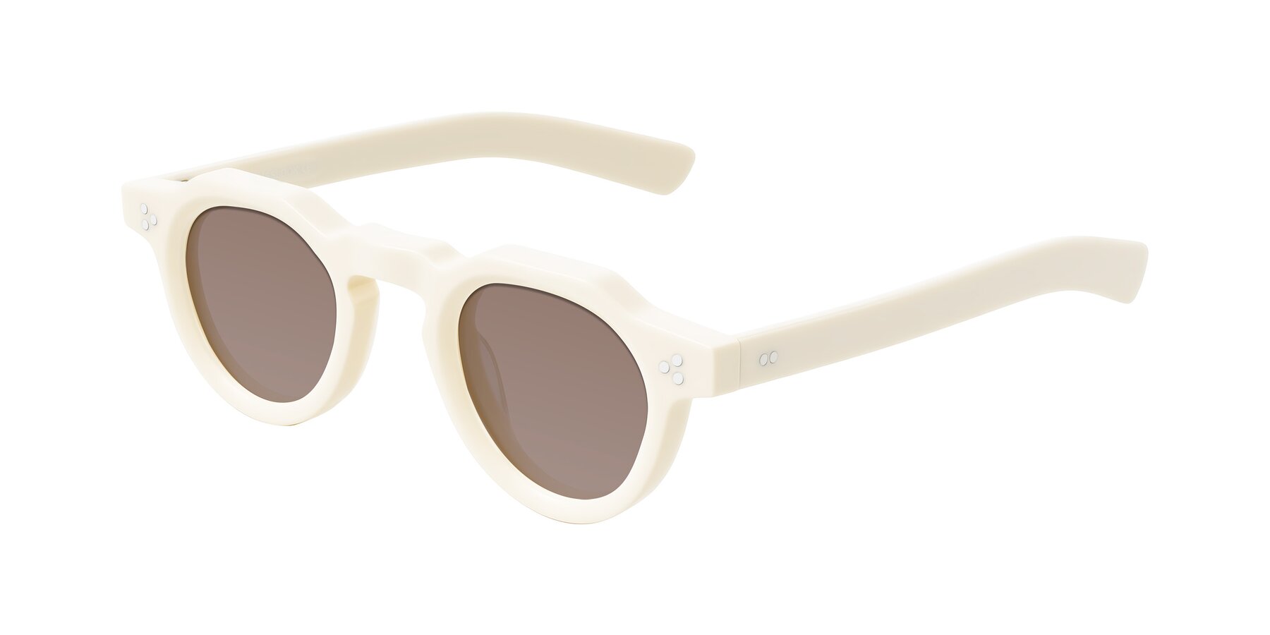 Angle of Awint in Ivory White with Medium Brown Tinted Lenses