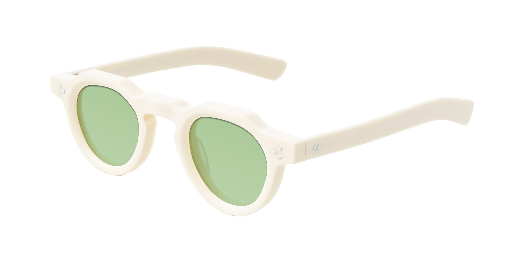 Angle of Awint in Ivory White with Medium Green Tinted Lenses