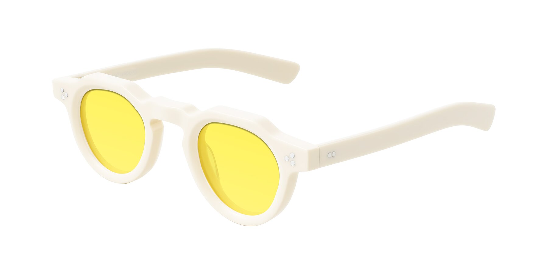 Angle of Awint in Ivory White with Medium Yellow Tinted Lenses