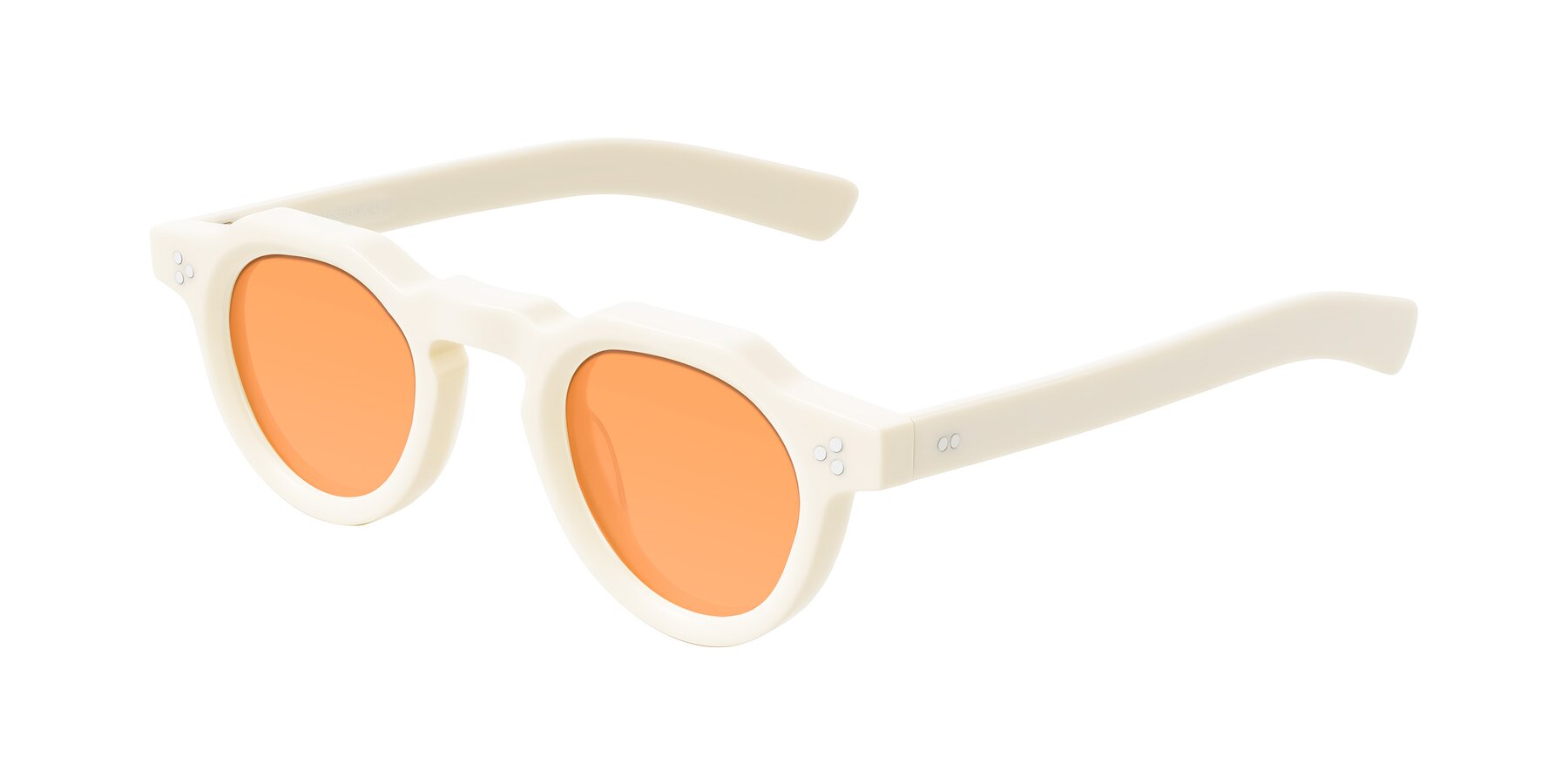 Angle of Awint in Ivory White with Medium Orange Tinted Lenses