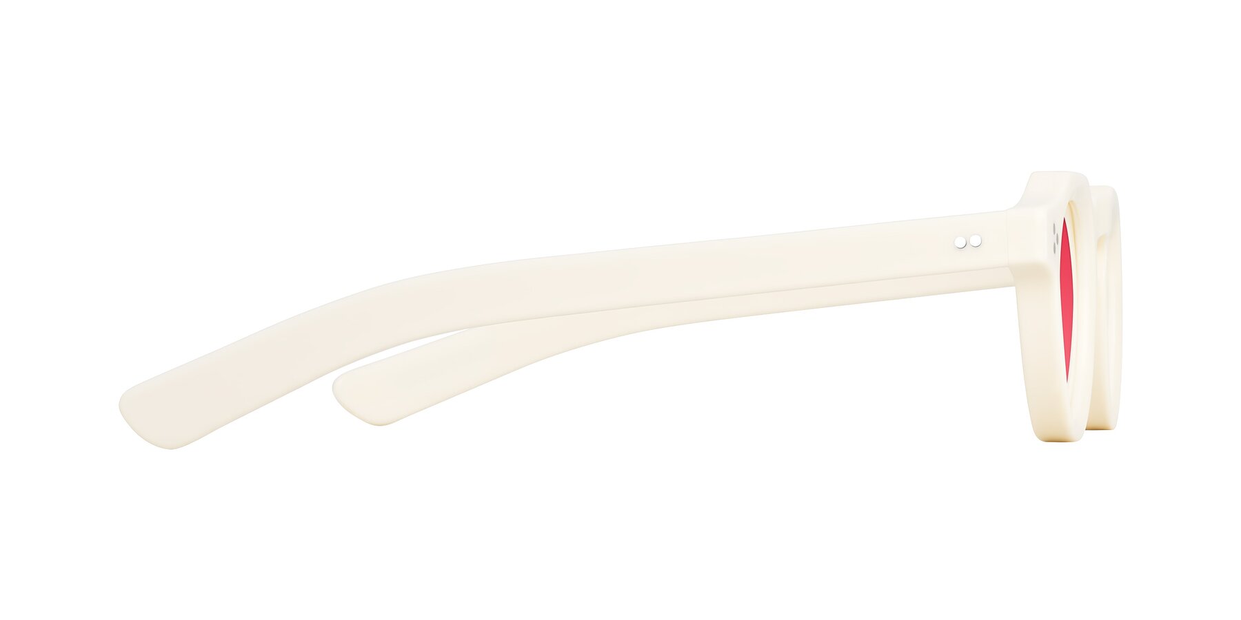 Side of Awint in Ivory White with Red Tinted Lenses