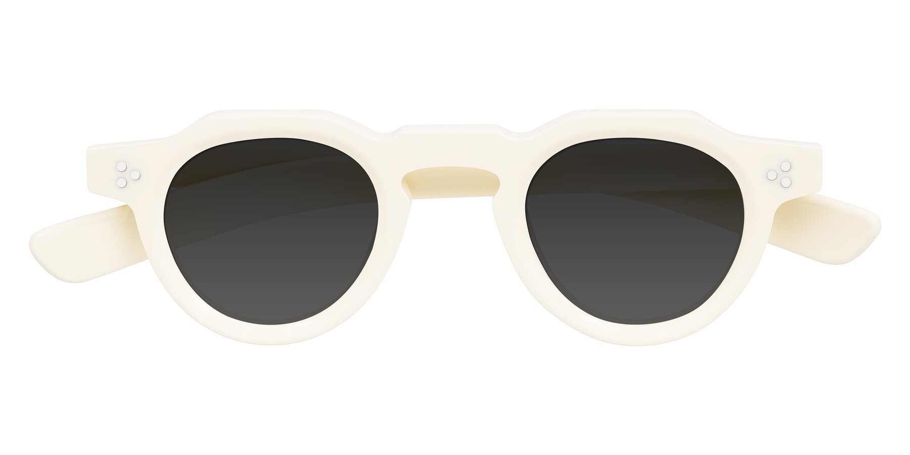 Folded Front of Awint in Ivory White with Gray Tinted Lenses