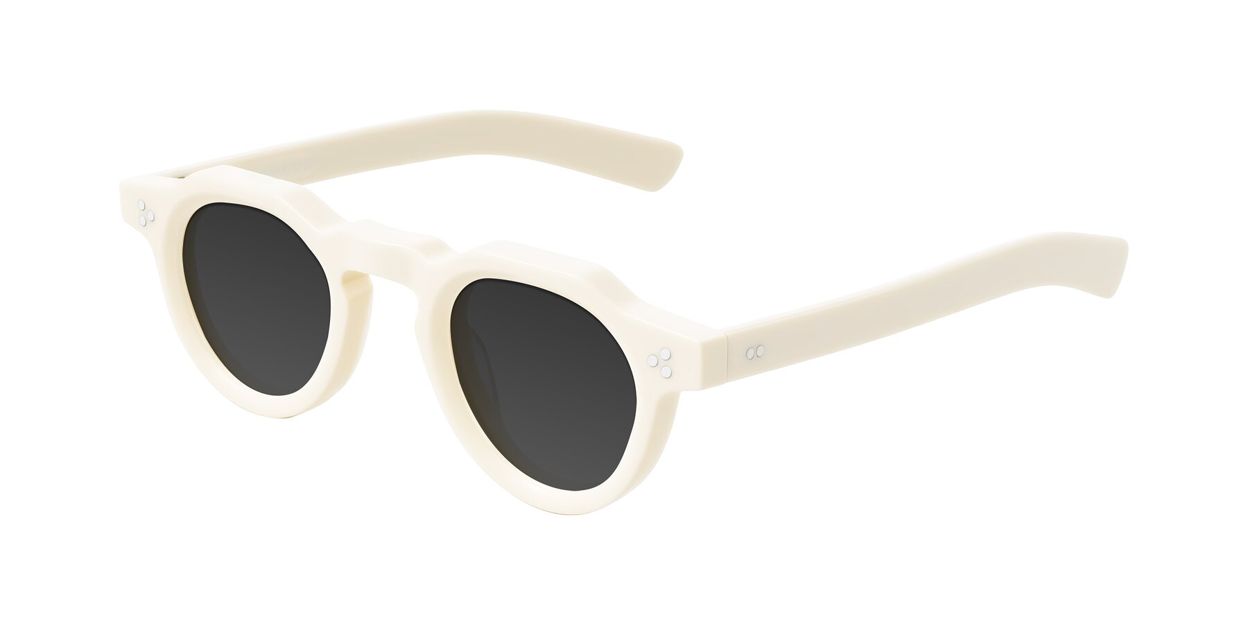 Angle of Awint in Ivory White with Gray Tinted Lenses