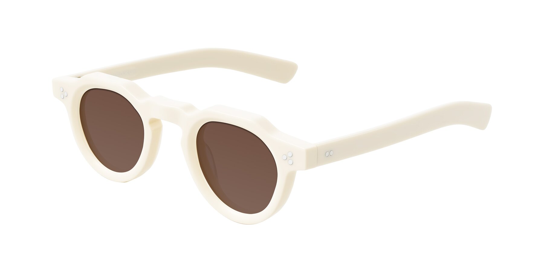 Angle of Awint in Ivory White with Brown Tinted Lenses