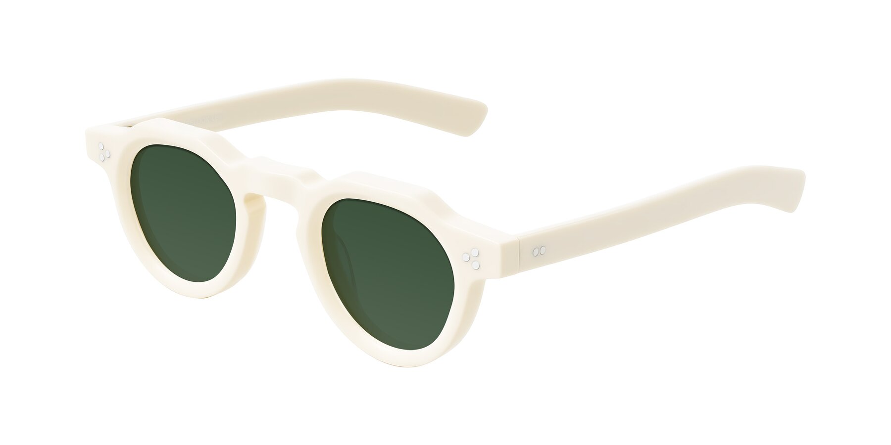 Angle of Awint in Ivory White with Green Tinted Lenses