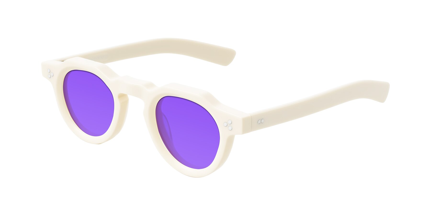 Angle of Awint in Ivory White with Purple Tinted Lenses