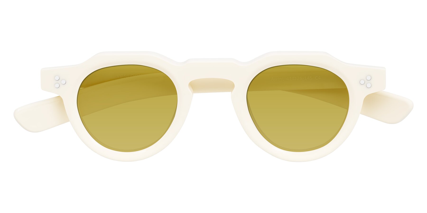 Folded Front of Awint in Ivory White with Champagne Tinted Lenses