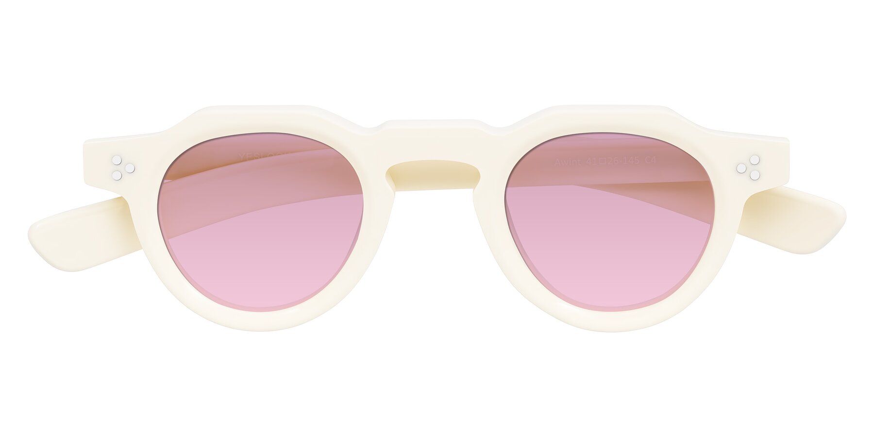Folded Front of Awint in Ivory White with Light Wine Tinted Lenses