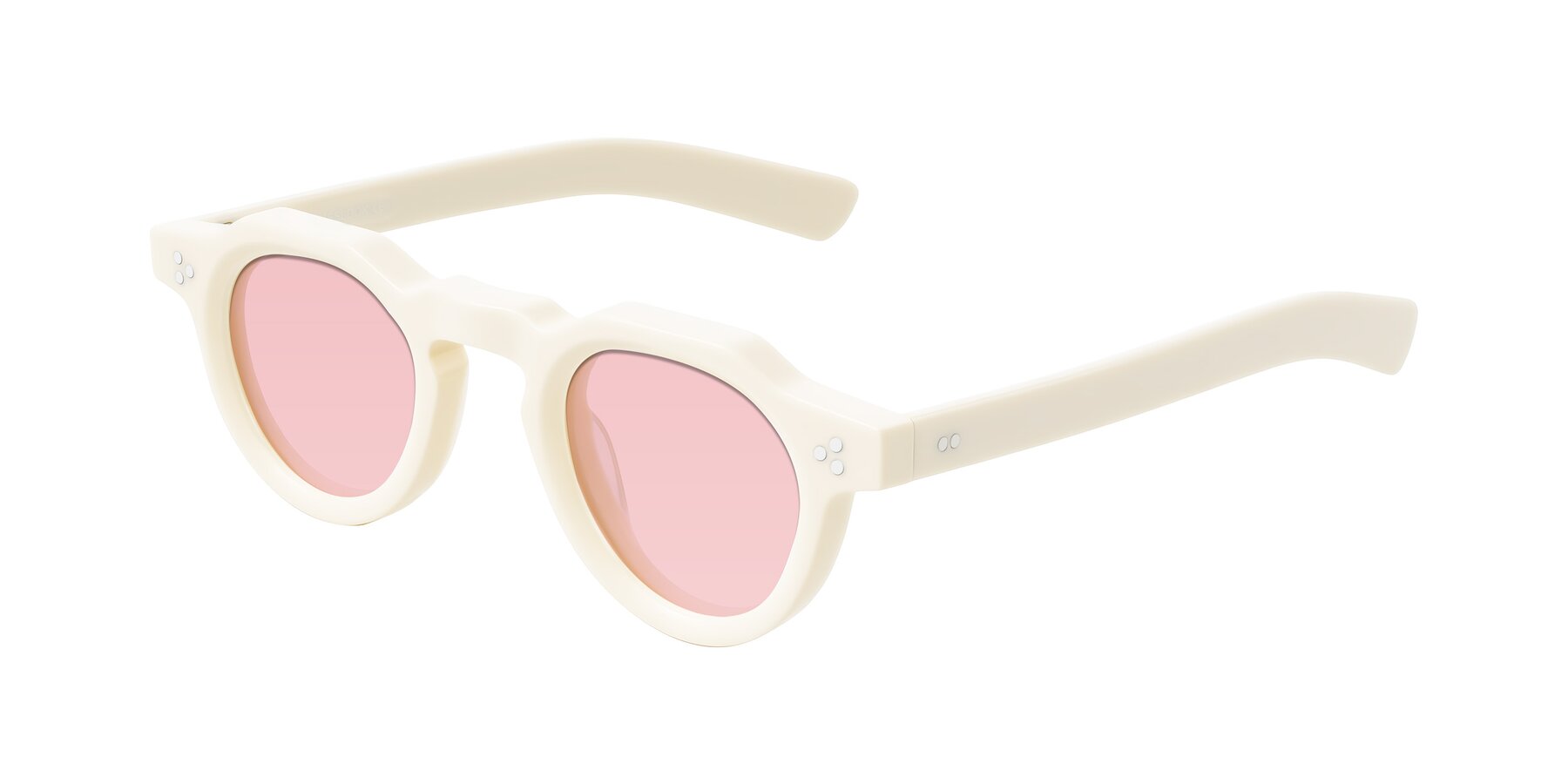 Angle of Awint in Ivory White with Light Garnet Tinted Lenses