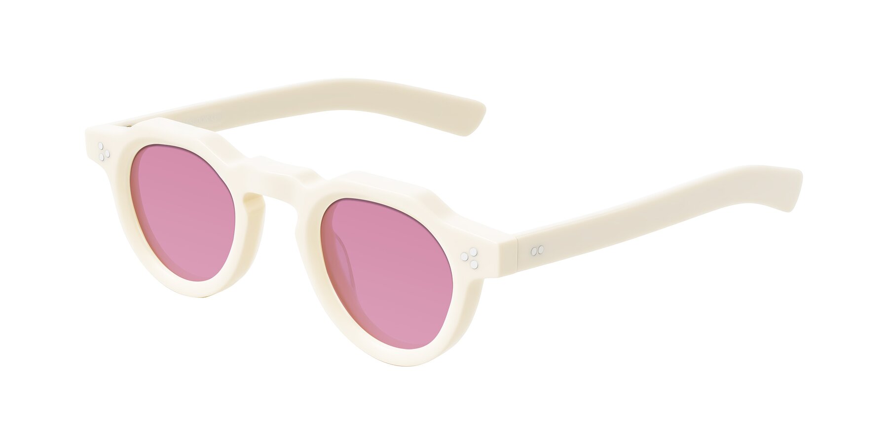 Angle of Awint in Ivory White with Medium Wine Tinted Lenses