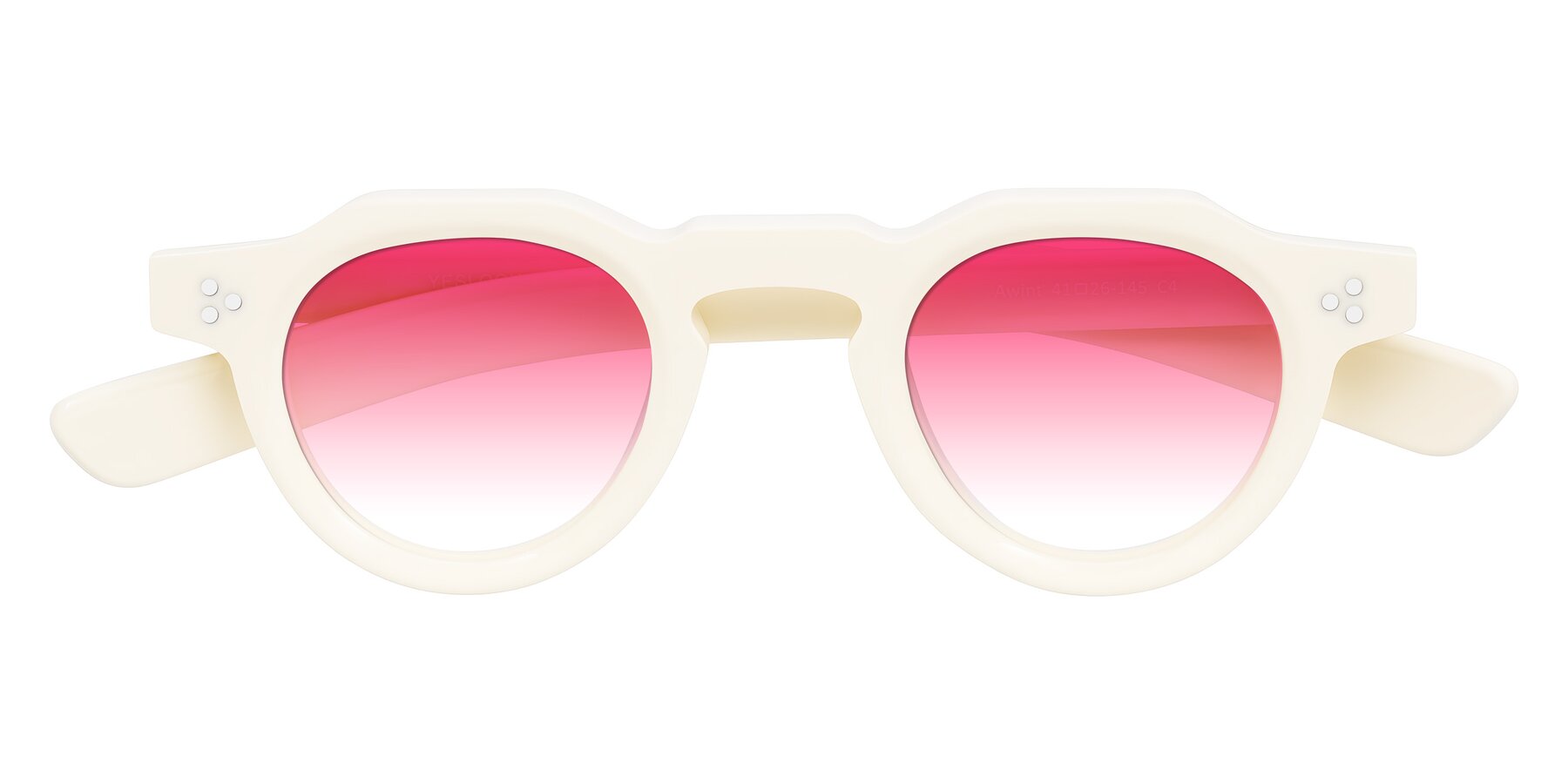 Folded Front of Awint in Ivory White with Pink Gradient Lenses