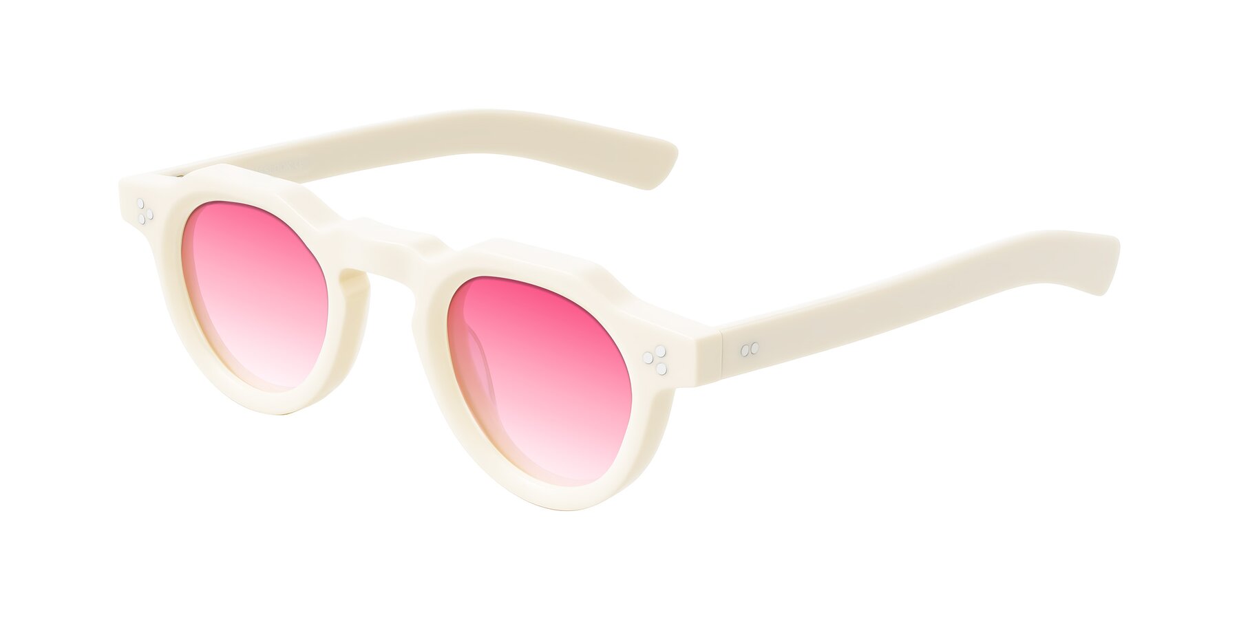 Angle of Awint in Ivory White with Pink Gradient Lenses