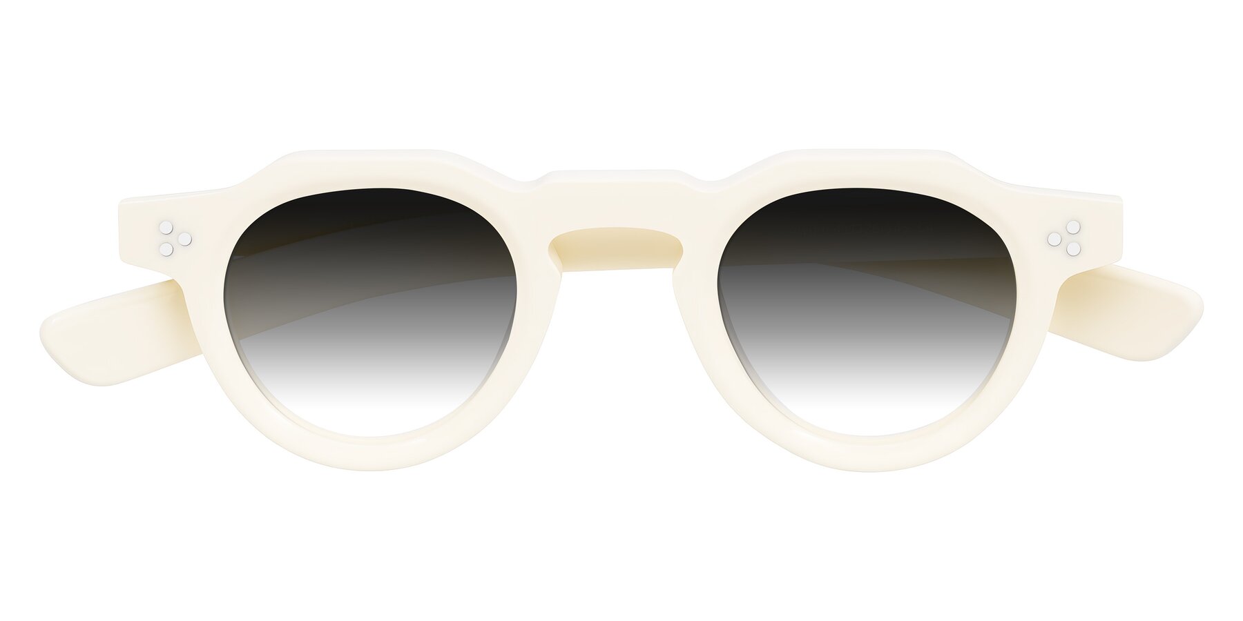Folded Front of Awint in Ivory White with Gray Gradient Lenses
