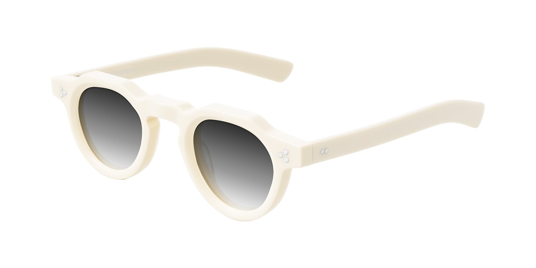 Angle of Awint in Ivory White with Gray Gradient Lenses
