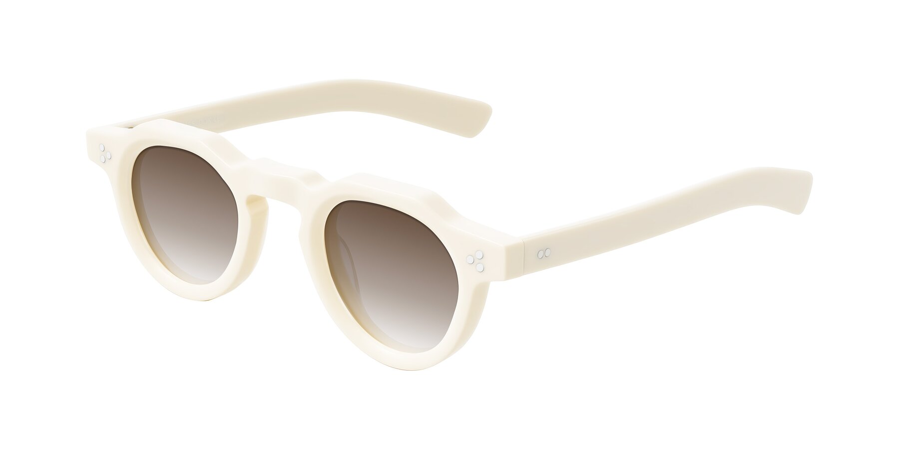 Angle of Awint in Ivory White with Brown Gradient Lenses