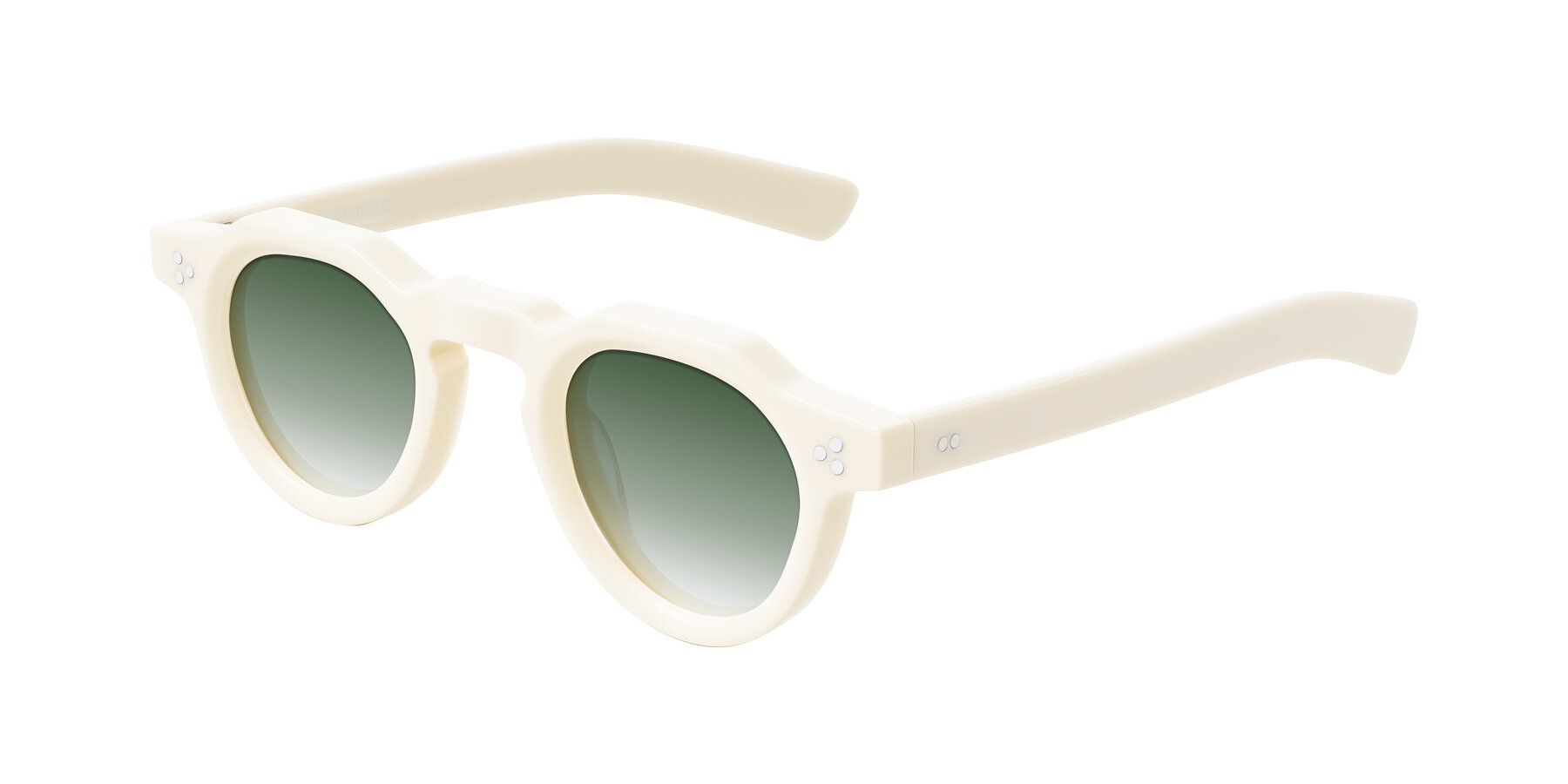 Angle of Awint in Ivory White with Green Gradient Lenses