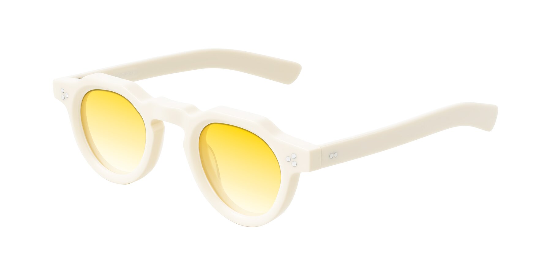 Angle of Awint in Ivory White with Yellow Gradient Lenses