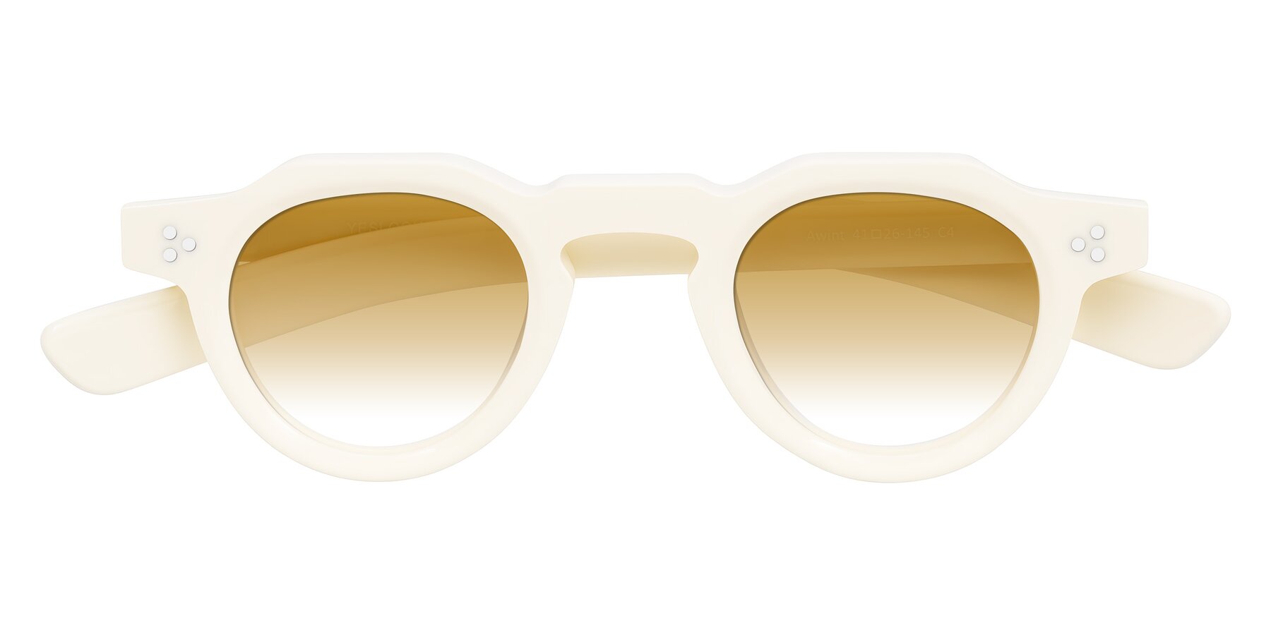 Folded Front of Awint in Ivory White with Champagne Gradient Lenses