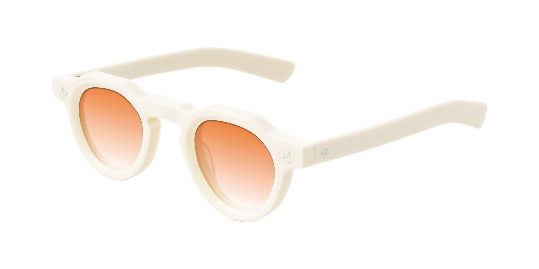 Angle of Awint in Ivory White with Orange Gradient Lenses