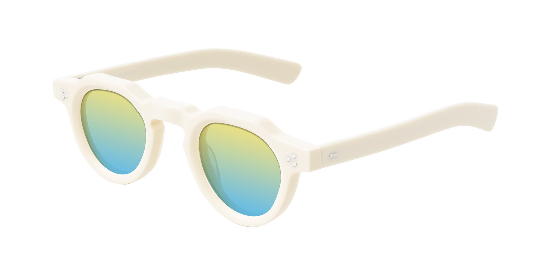 Angle of Awint in Ivory White with Yellow / Blue Gradient Lenses