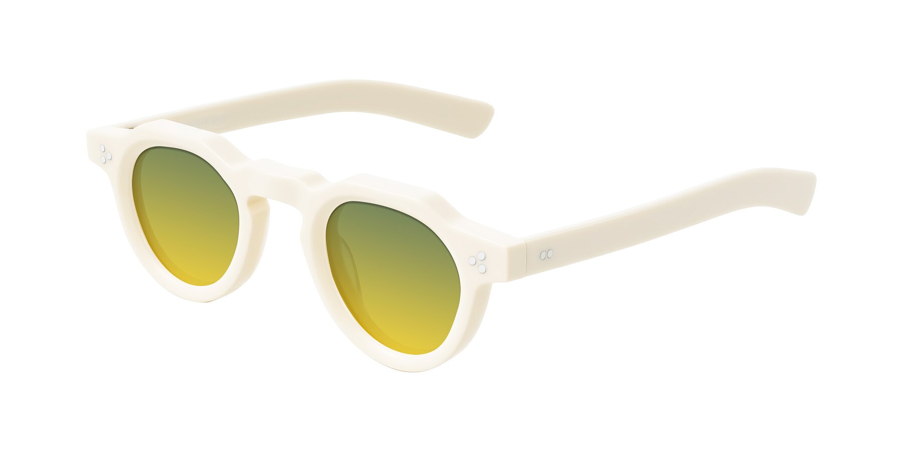 Angle of Awint in Ivory White with Green / Yellow Gradient Lenses