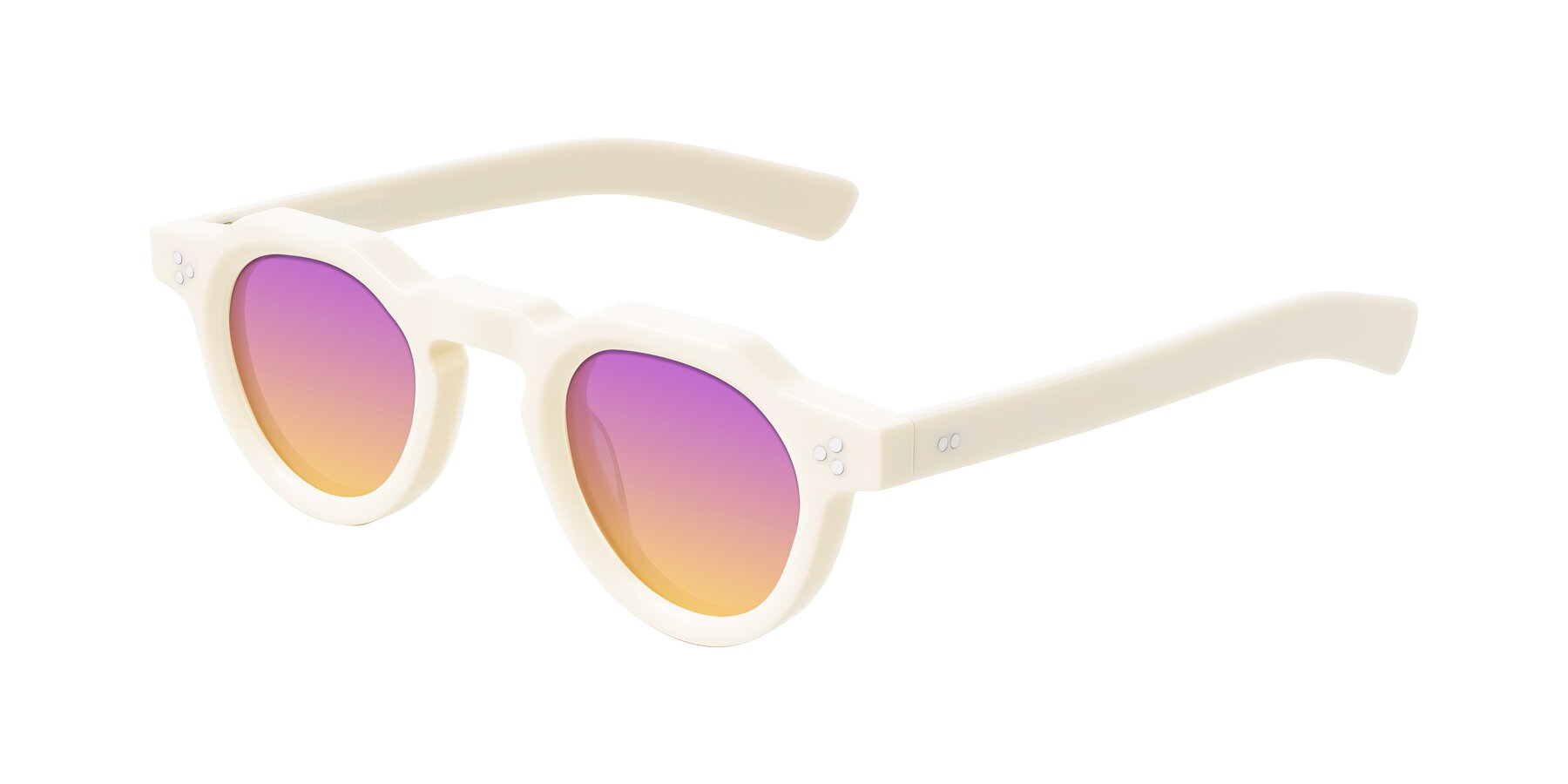 Angle of Awint in Ivory White with Purple / Yellow Gradient Lenses