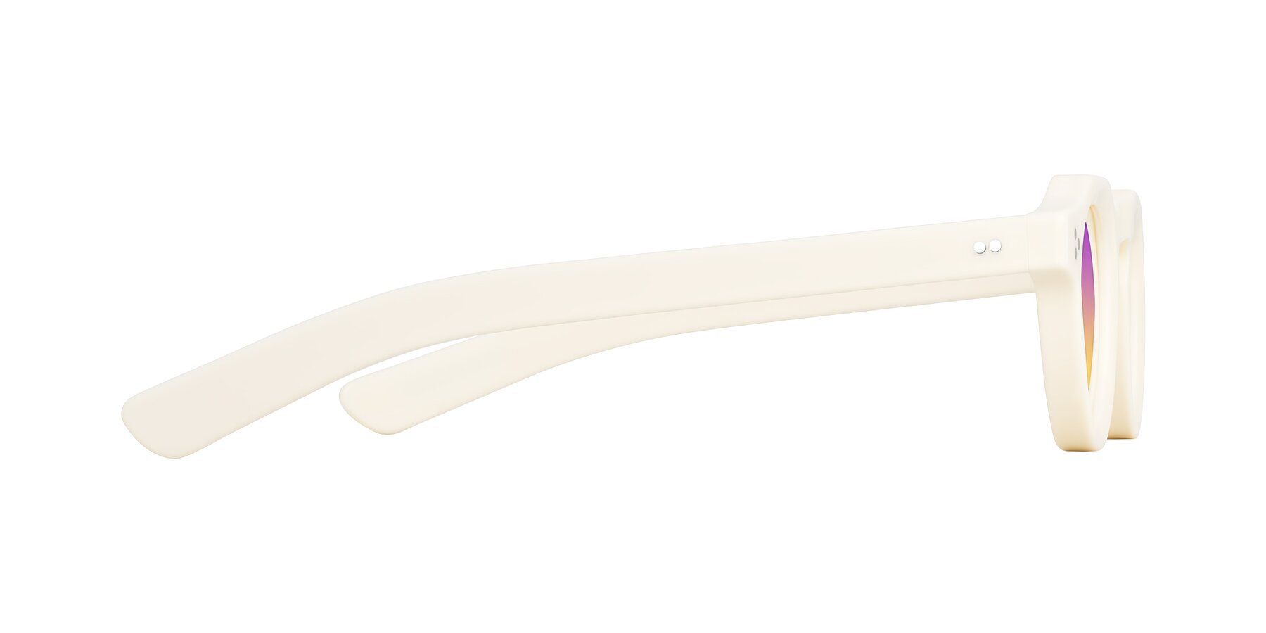 Side of Awint in Ivory White with Purple / Yellow Gradient Lenses