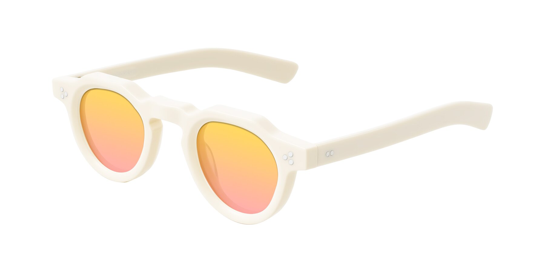 Angle of Awint in Ivory White with Yellow / Pink Gradient Lenses