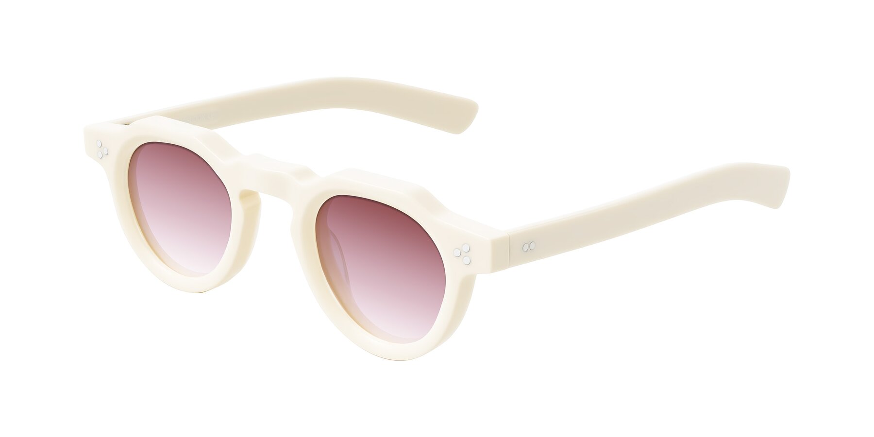 Angle of Awint in Ivory White with Garnet Gradient Lenses
