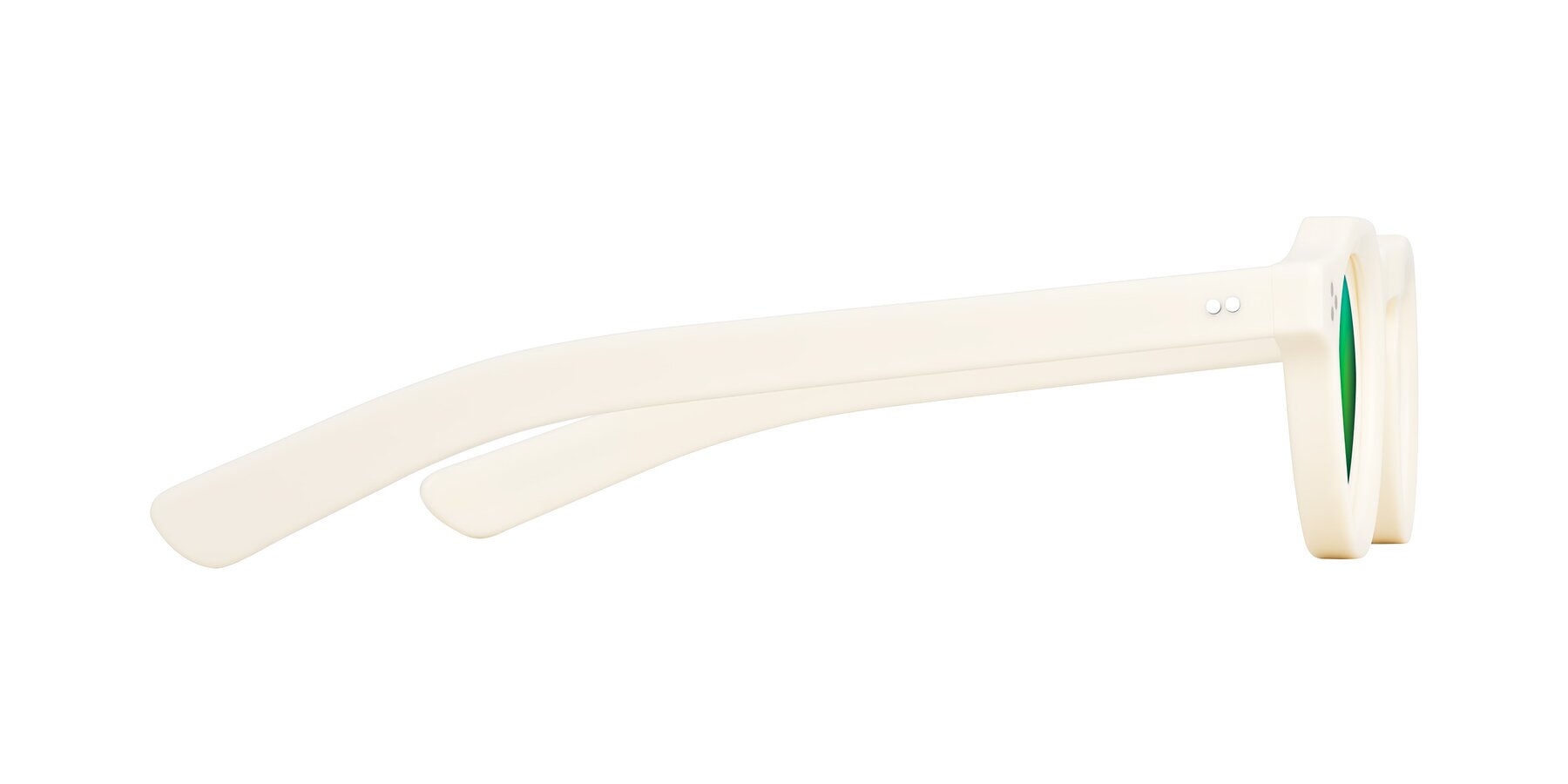 Side of Awint in Ivory White with Green Mirrored Lenses