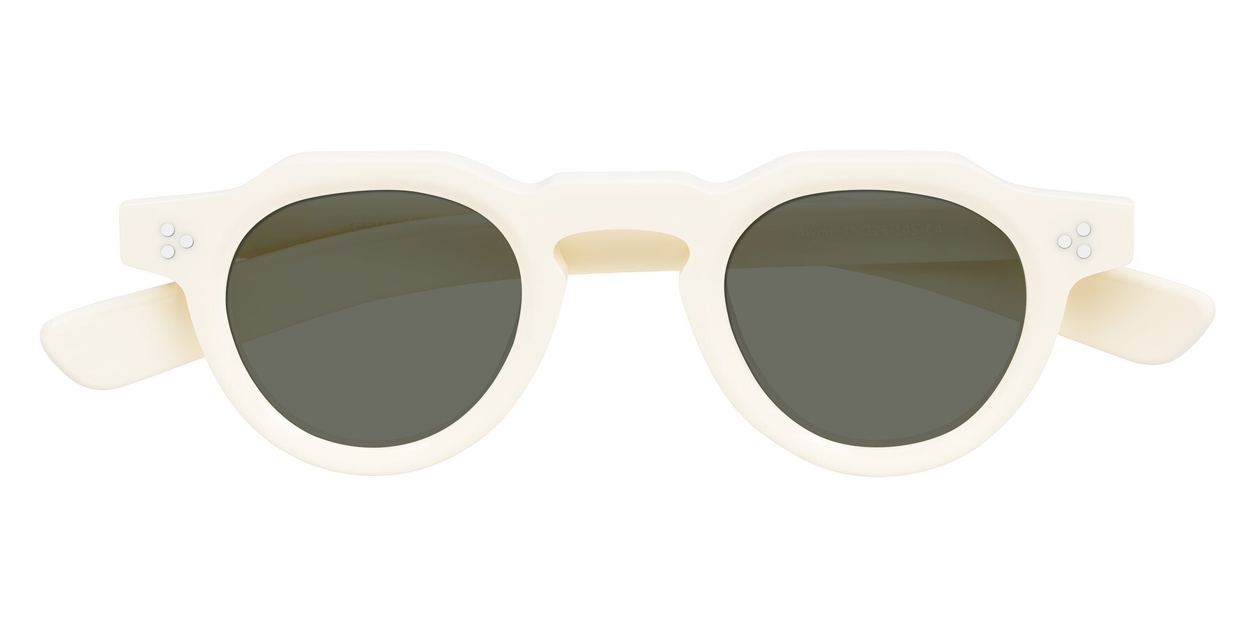 Folded Front of Awint in Ivory White with Gray Polarized Lenses