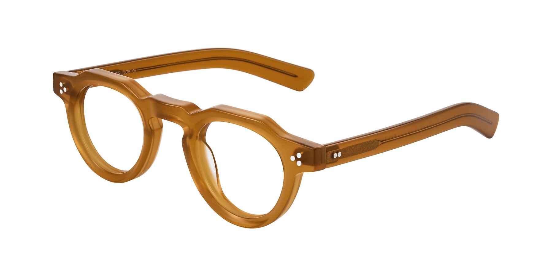 Angle of Awint in Caramel with Clear Eyeglass Lenses