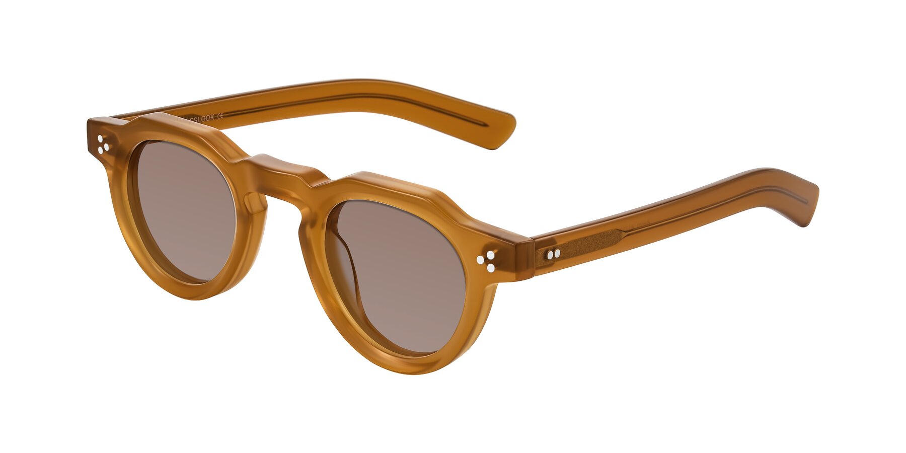 Angle of Awint in Caramel with Medium Brown Tinted Lenses