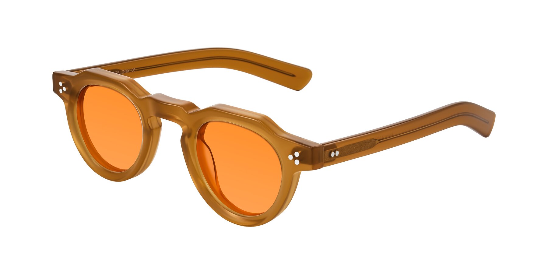 Angle of Awint in Caramel with Orange Tinted Lenses