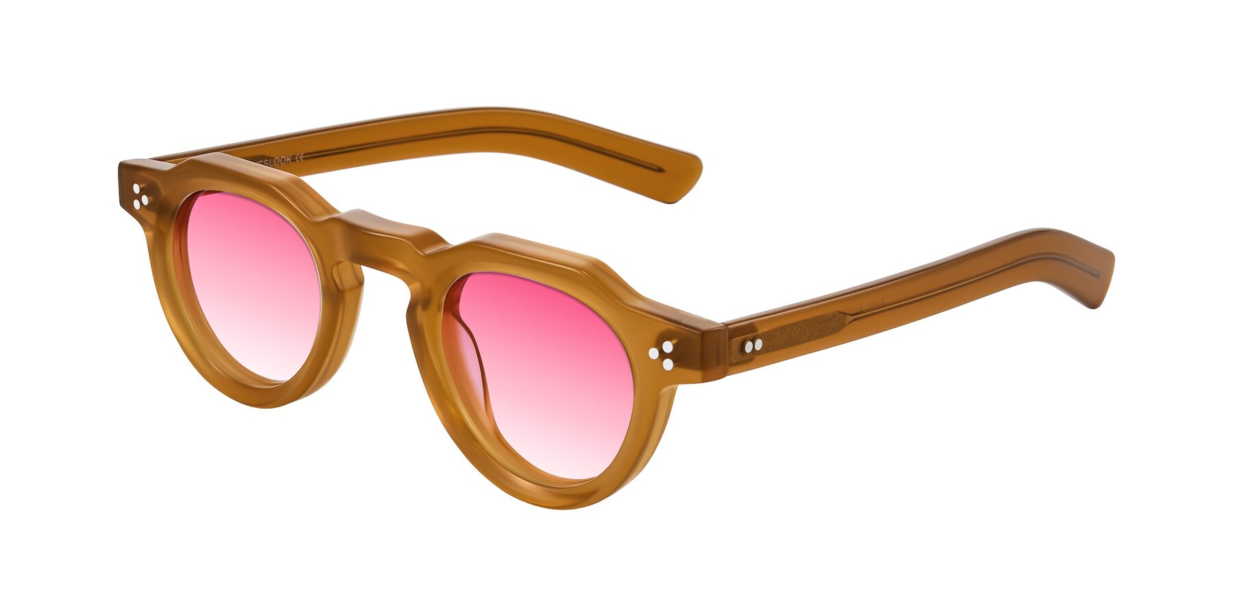 Angle of Awint in Caramel with Pink Gradient Lenses