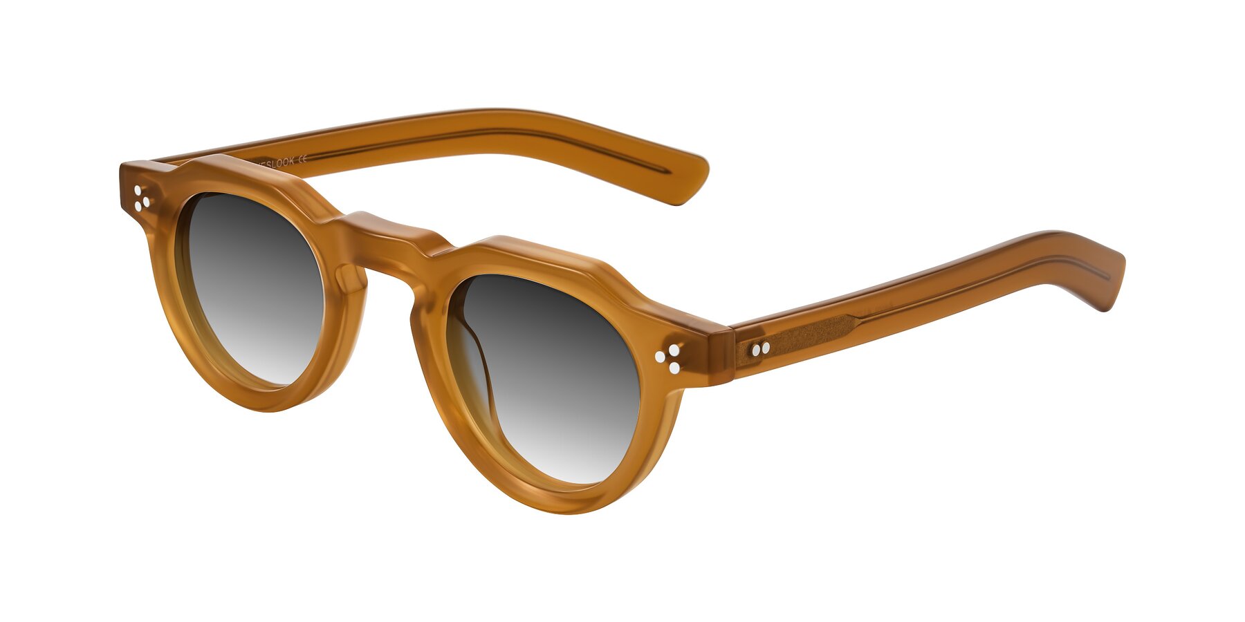 Angle of Awint in Caramel with Gray Gradient Lenses