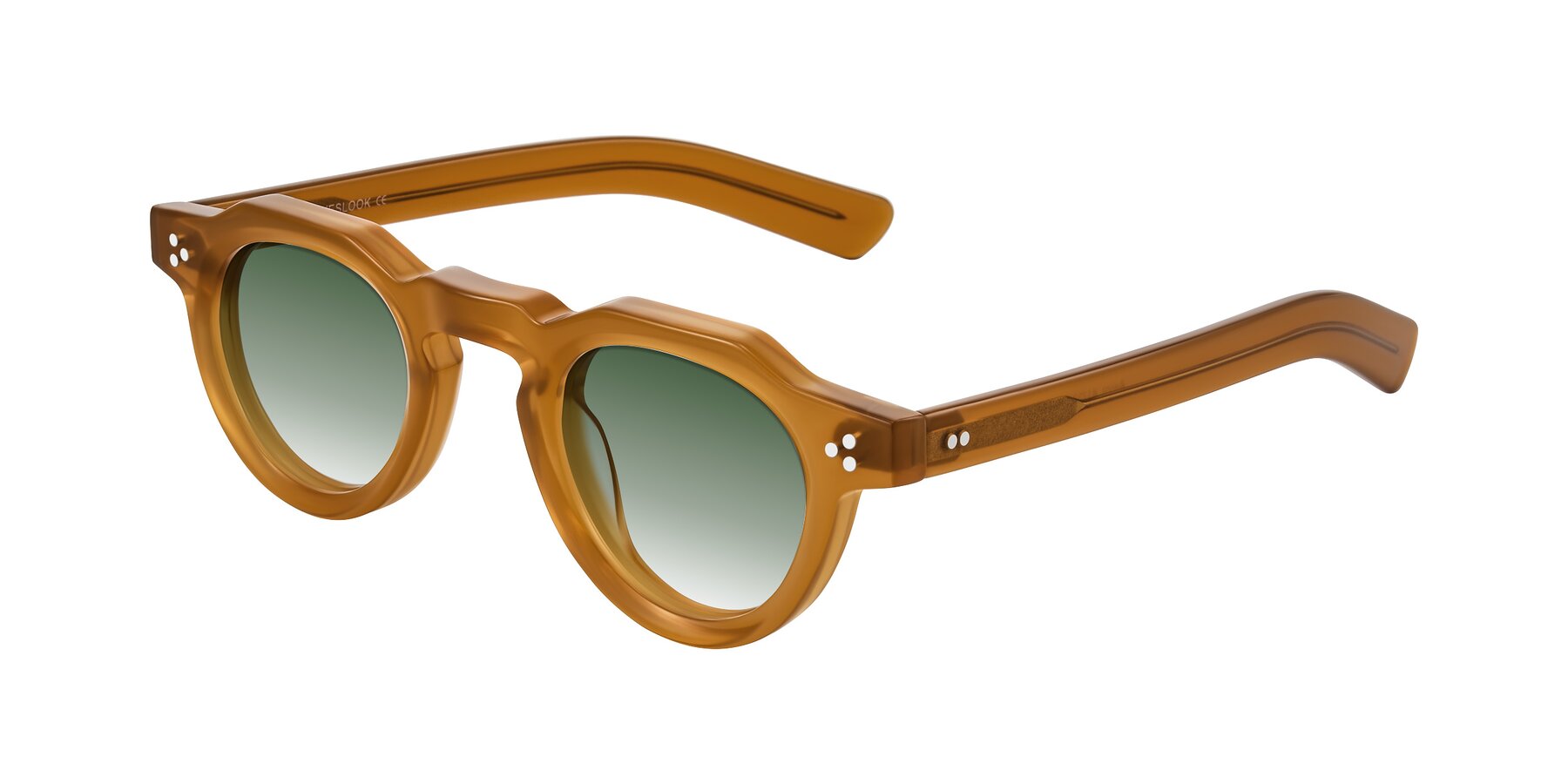 Angle of Awint in Caramel with Green Gradient Lenses