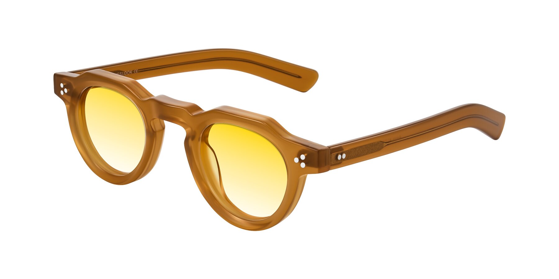 Angle of Awint in Caramel with Yellow Gradient Lenses