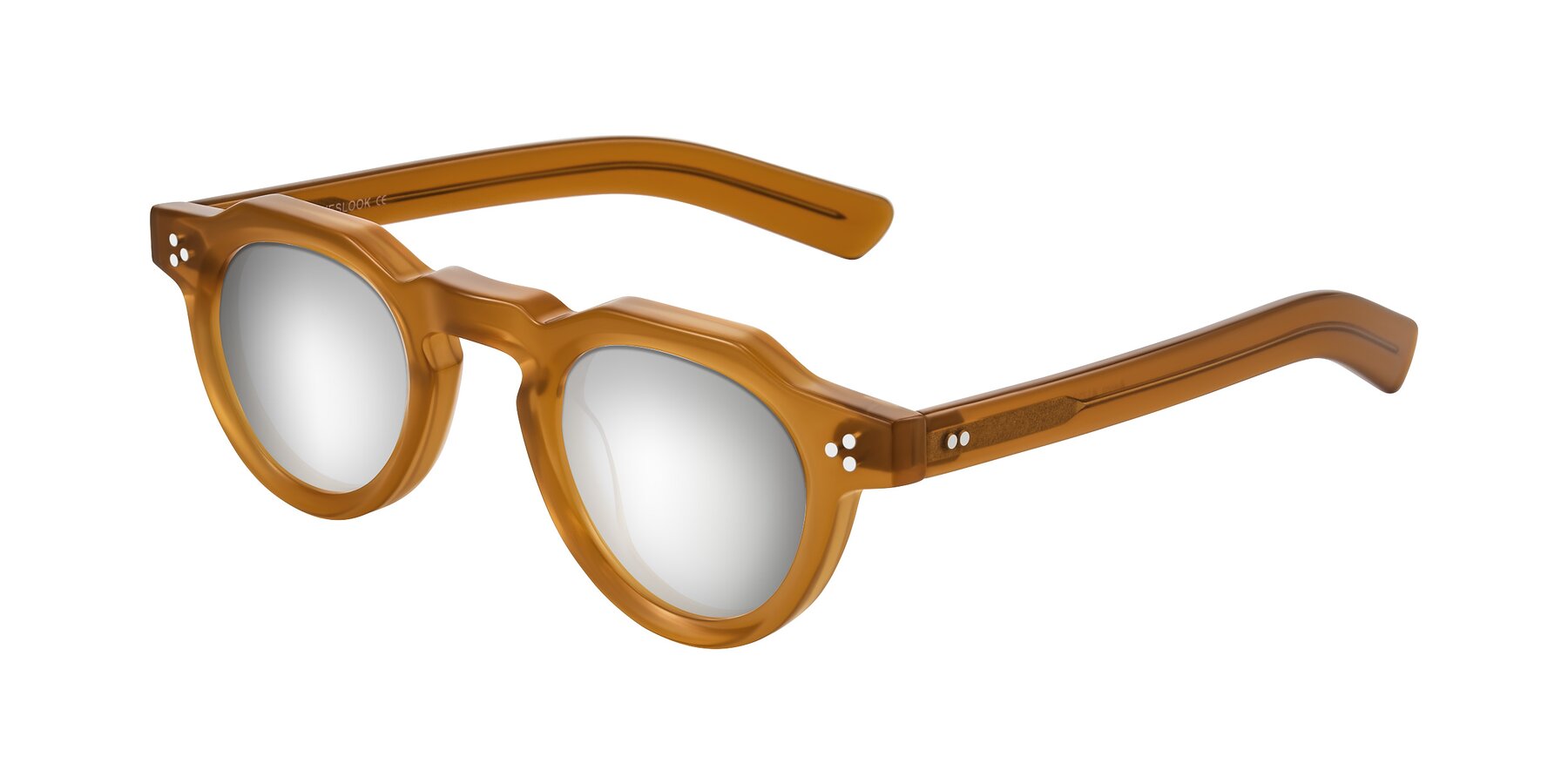 Angle of Awint in Caramel with Silver Mirrored Lenses