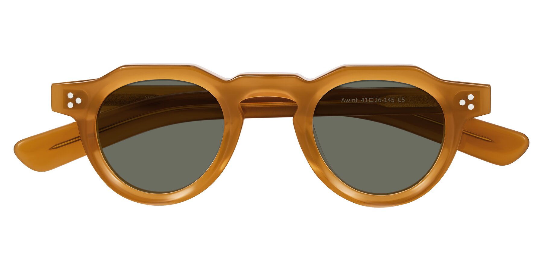Folded Front of Awint in Caramel with Gray Polarized Lenses
