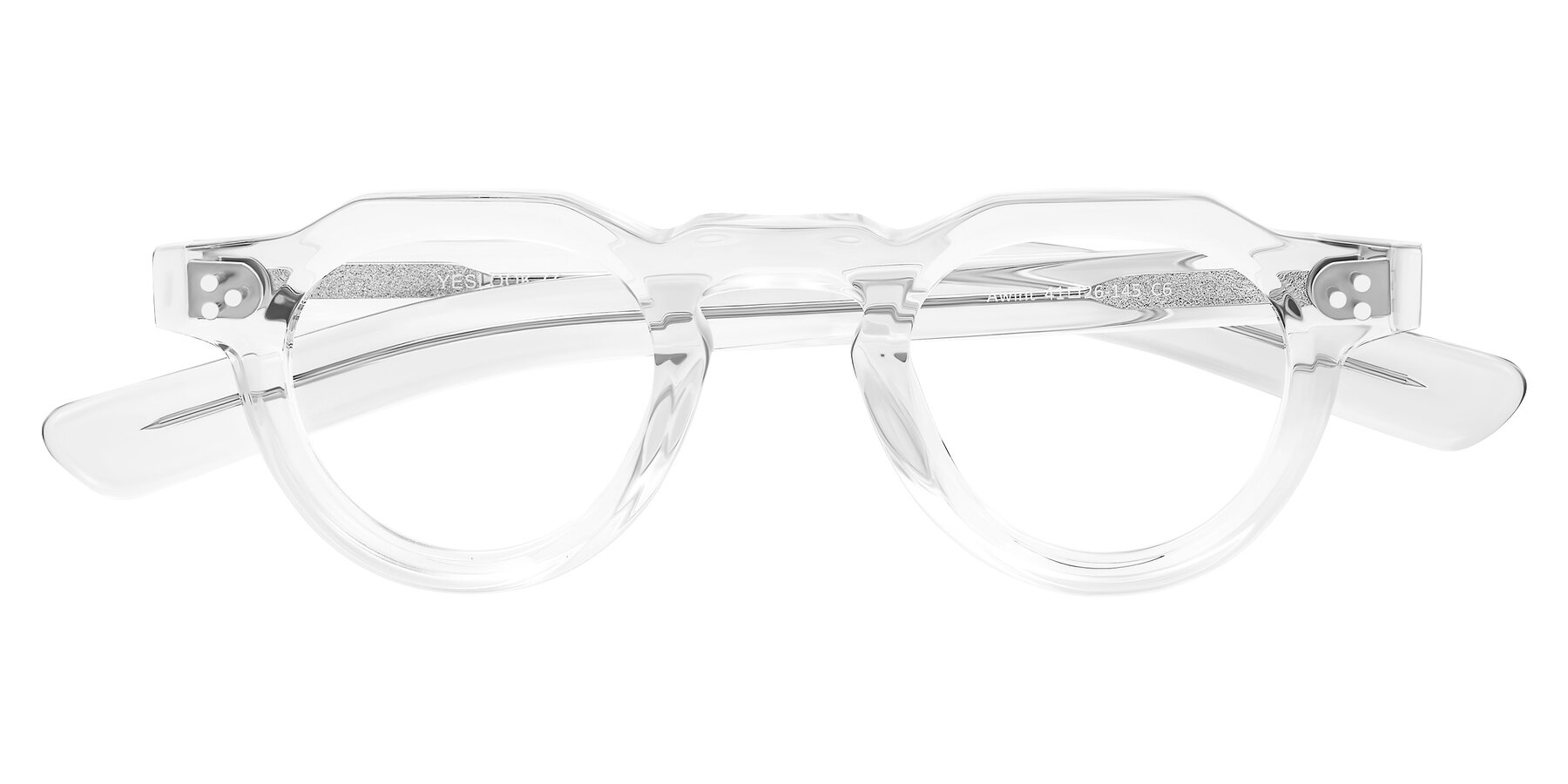 Folded Front of Awint in Clear with Clear Reading Eyeglass Lenses