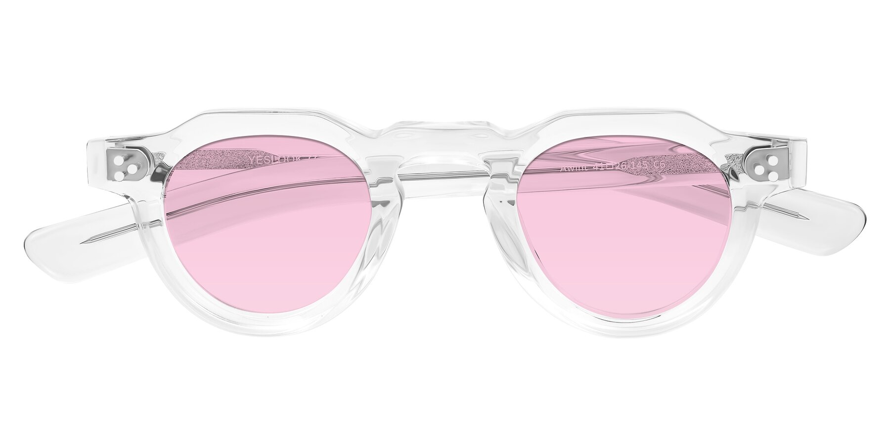 Folded Front of Awint in Clear with Light Pink Tinted Lenses