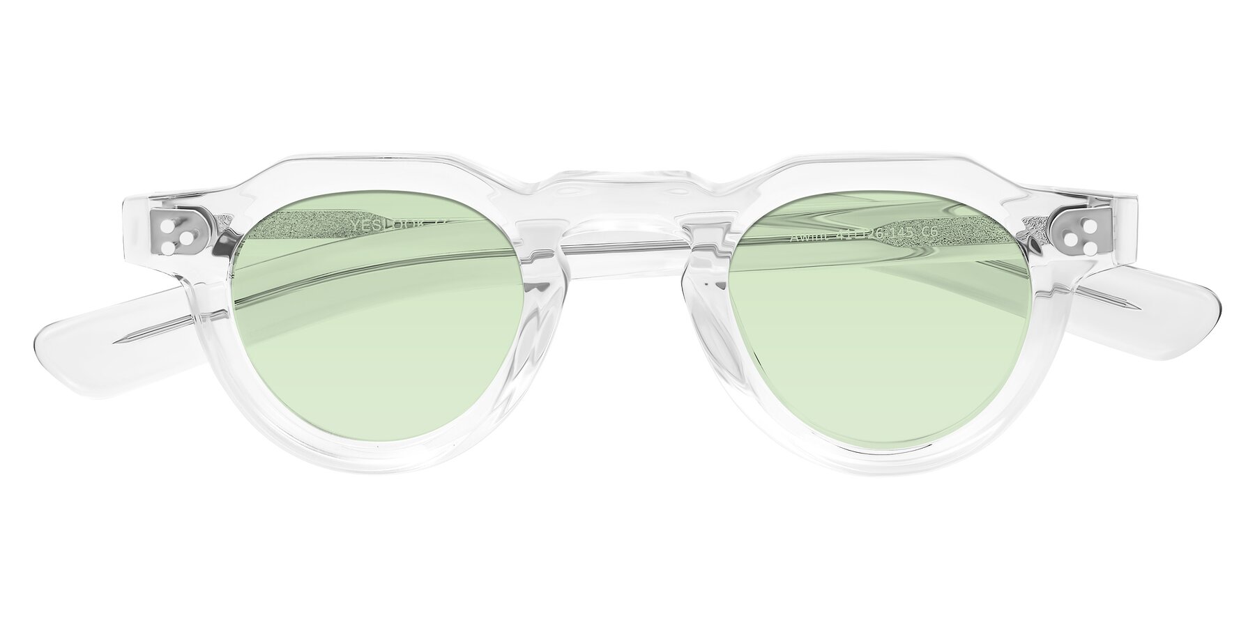 Folded Front of Awint in Clear with Light Green Tinted Lenses
