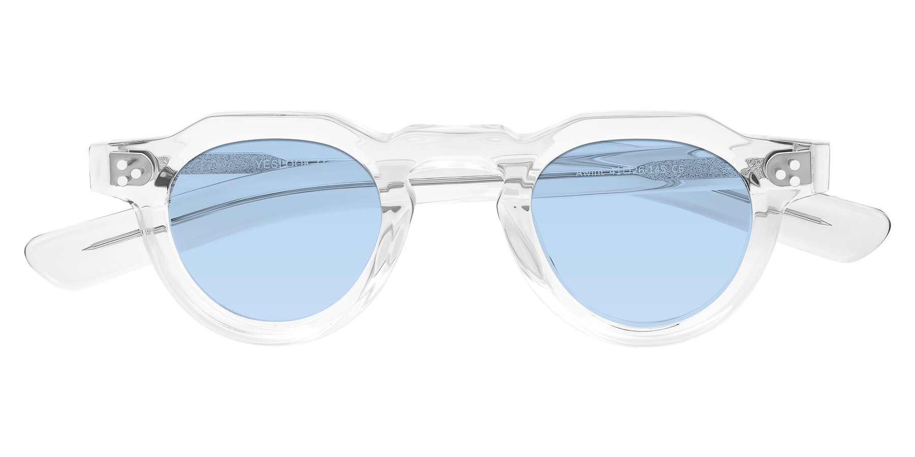 Folded Front of Awint in Clear with Light Blue Tinted Lenses