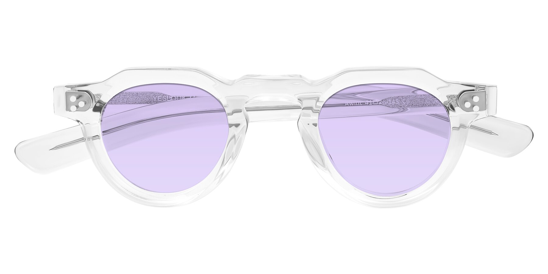 Folded Front of Awint in Clear with Light Purple Tinted Lenses